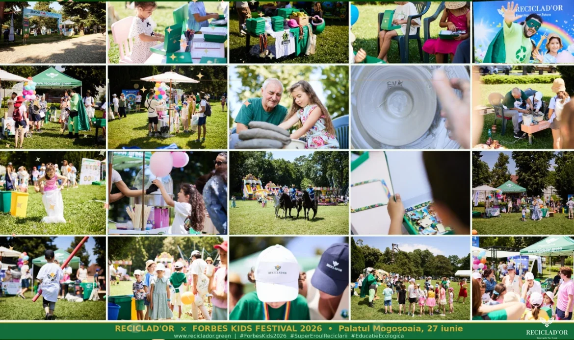 Reciclad’OR la Forbes Kids Festival 2026: 200+ copii, 8 ore de distracție verde și Super Eroul Reciclării la Palatul Mogoșoaia