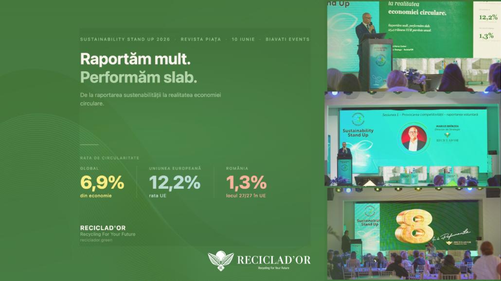 Reciclad’OR x Sustainability Stand Up by Revista Piața: 1,3% — realitatea economiei circulare din România