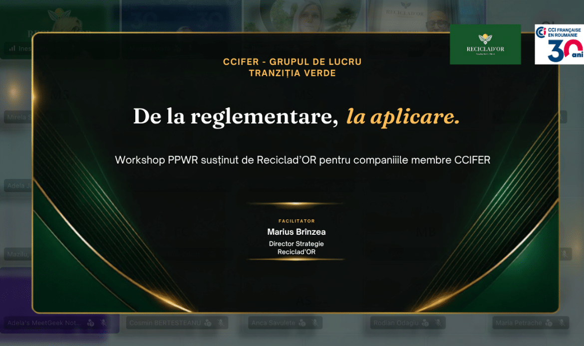 Workshop PPWR susținut de Reciclad’OR pentru membrii CCIFER