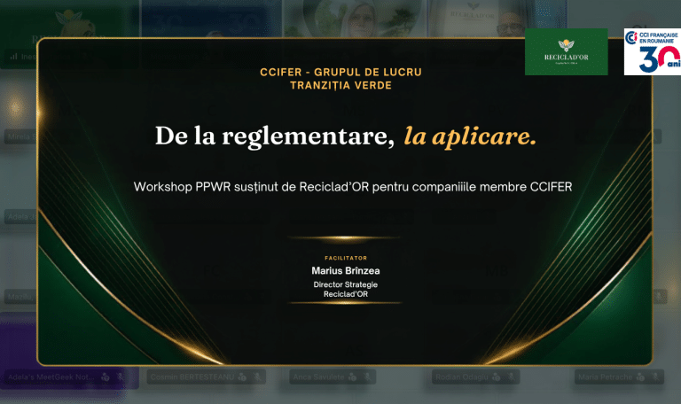 Workshop PPWR susținut de Reciclad'OR pentru membrii CCIFER